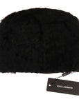 Dolce & Gabbana Elegant Black Xiangao Fur Beanie Hat