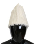 Dolce & Gabbana Elegant White Fur Beanie Luxury Winter Hat