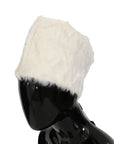 Dolce & Gabbana Elegant White Fur Beanie Luxury Winter Hat
