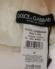 Dolce & Gabbana Elegant White Fur Beanie Luxury Winter Hat