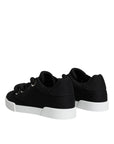 Dolce & Gabbana Black White Portofino Low Top Sneakers Shoes