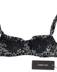 Dolce & Gabbana Elegant Black Floral Lace Silk Bra