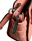 Michael Kors Peach Quilted Leather Logo Crossbody VIVIANNE Messenger Bag