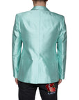Dolce & Gabbana Mint Green Silk Single Breasted Coat Blazer