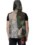 Dolce & Gabbana Multicolor Patchwork Hooded Vest Jacket