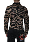 Dolce & Gabbana Brown Tiger Button Down Collared Jacket