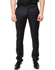 Dolce & Gabbana Black Stripes Skinny Men Dress Pants