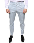 Dolce & Gabbana Light Blue Cotton Dress Pants