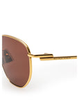Bottega Veneta Gold Metal Sunglasses