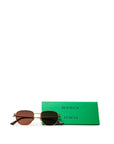 Bottega Veneta Gold Metal Sunglasses