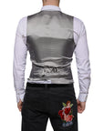 Dolce & Gabbana Light Gray Wool Formal Dress Waistcoat Vest