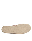Dolce & Gabbana Maroon Woven Leather Men Espadrille Shoes