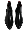 Dolce & Gabbana Black Leather Chelsea Men Ankle Boots Shoes