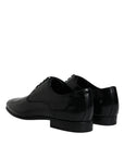 Dolce & Gabbana Black Leather Lace Up Men Derby Formal Shoes