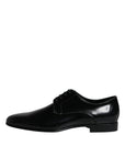 Dolce & Gabbana Black Leather Lace Up Men Derby Formal Shoes