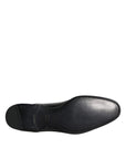 Dolce & Gabbana Black Leather Lace Up Men Derby Formal Shoes