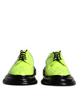 Dolce & Gabbana Neon Green Leather Lace Up Derby Dress Shoes