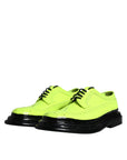 Dolce & Gabbana Neon Green Leather Lace Up Derby Dress Shoes