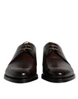 Dolce & Gabbana Black Leather Lace Up Men Derby Formal Shoes