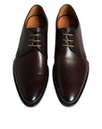 Dolce & Gabbana Black Leather Lace Up Men Derby Formal Shoes