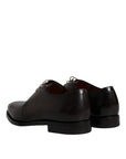 Dolce & Gabbana Black Leather Lace Up Men Derby Formal Shoes