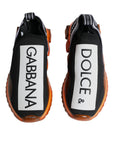 Dolce & Gabbana Black Orange Sorrento Slip On Sneakers Shoes