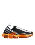 Dolce & Gabbana Black Orange Sorrento Slip On Sneakers Shoes