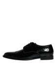Dolce & Gabbana Black Leather Lace Up Men Derby Formal Shoes