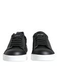Dolce & Gabbana Black Calf Leather Portofino Sneakers Shoes