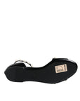 Dolce & Gabbana Black Leather Pearls Ankle Strap Sandals Shoes