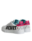 Dolce & Gabbana White Portofino Leather Low Top Sneaker Shoes