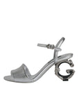 Dolce & Gabbana Silver KEIRA Heels Ankle Strap Sandals Shoes