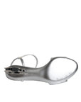 Dolce & Gabbana Silver KEIRA Heels Ankle Strap Sandals Shoes