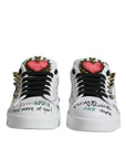 Dolce & Gabbana White Heart Studded Low Top Sneakers Shoes