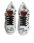 Dolce & Gabbana White Heart Studded Low Top Sneakers Shoes