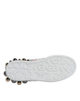 Dolce & Gabbana White Heart Studded Low Top Sneakers Shoes