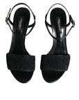 Dolce & Gabbana Black KEIRA Heels Ankle Strap Sandals Shoes