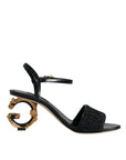 Dolce & Gabbana Black KEIRA Heels Ankle Strap Sandals Shoes