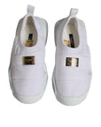 Dolce & Gabbana White Padded Fabric Low Top Sneakers Shoes