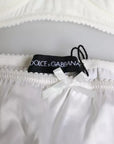 Dolce & Gabbana White Silk Stretch Panty Balconette Bra Underwear