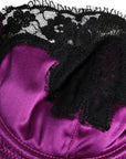 Dolce & Gabbana Purple Silk Underwired Balconette Bra Underwear