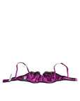 Dolce & Gabbana Purple Silk Underwired Balconette Bra Underwear