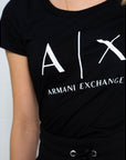 Armani Exchange Black Cotton Tops & T-Shirt