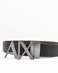 Armani Exchange Black Leather Belt