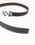 Armani Exchange Black Leather Belt