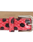 Dolce & Gabbana Polka Dot Snakeskin Belt with Silver Buckle