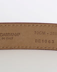 Dolce & Gabbana Polka Dot Snakeskin Belt with Silver Buckle