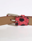 Dolce & Gabbana Polka Dot Snakeskin Belt with Silver Buckle