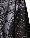 Dolce & Gabbana Black Bandana Hooded Full Zip Bomber Jacket