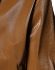 Dolce & Gabbana Brown Leather Full Zip Men Bomber Jacket